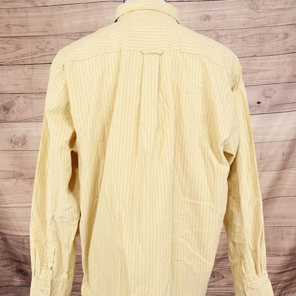 AMERICAN EAGLE LONG SLEEVE YELLOW CHECK BUTTON DOWN SHIRT MENS SIZE L VTG - Picture 4 of 7
